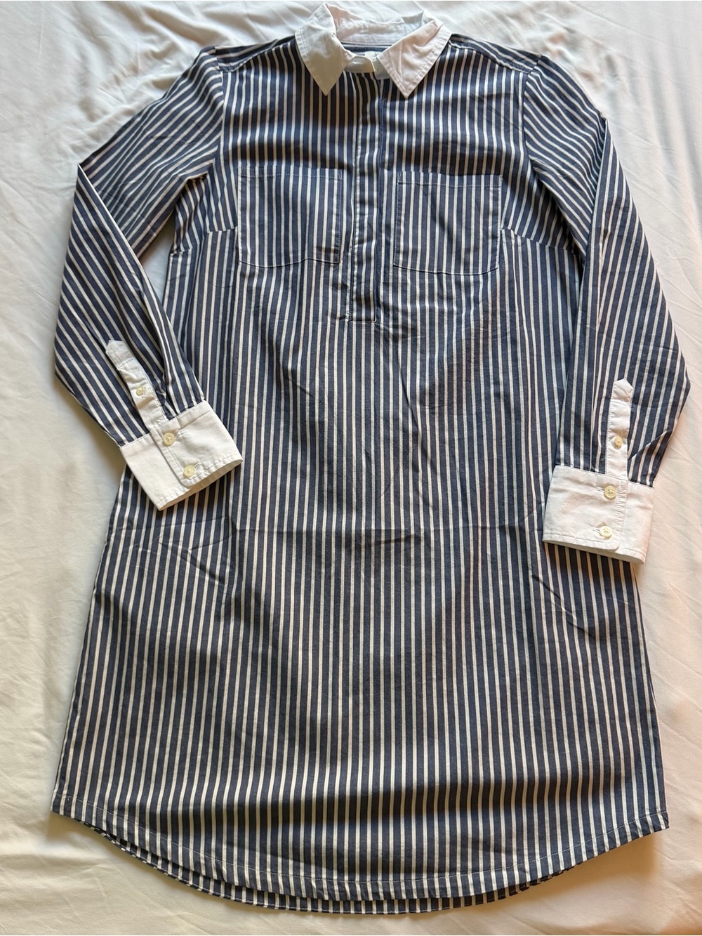 J. Crew Factory Long-sleeved Striped Shirt Dress - Picture 2 of 12